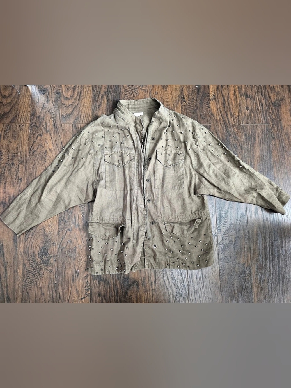 jella c. Studded Utility Jacket in Green Size Small